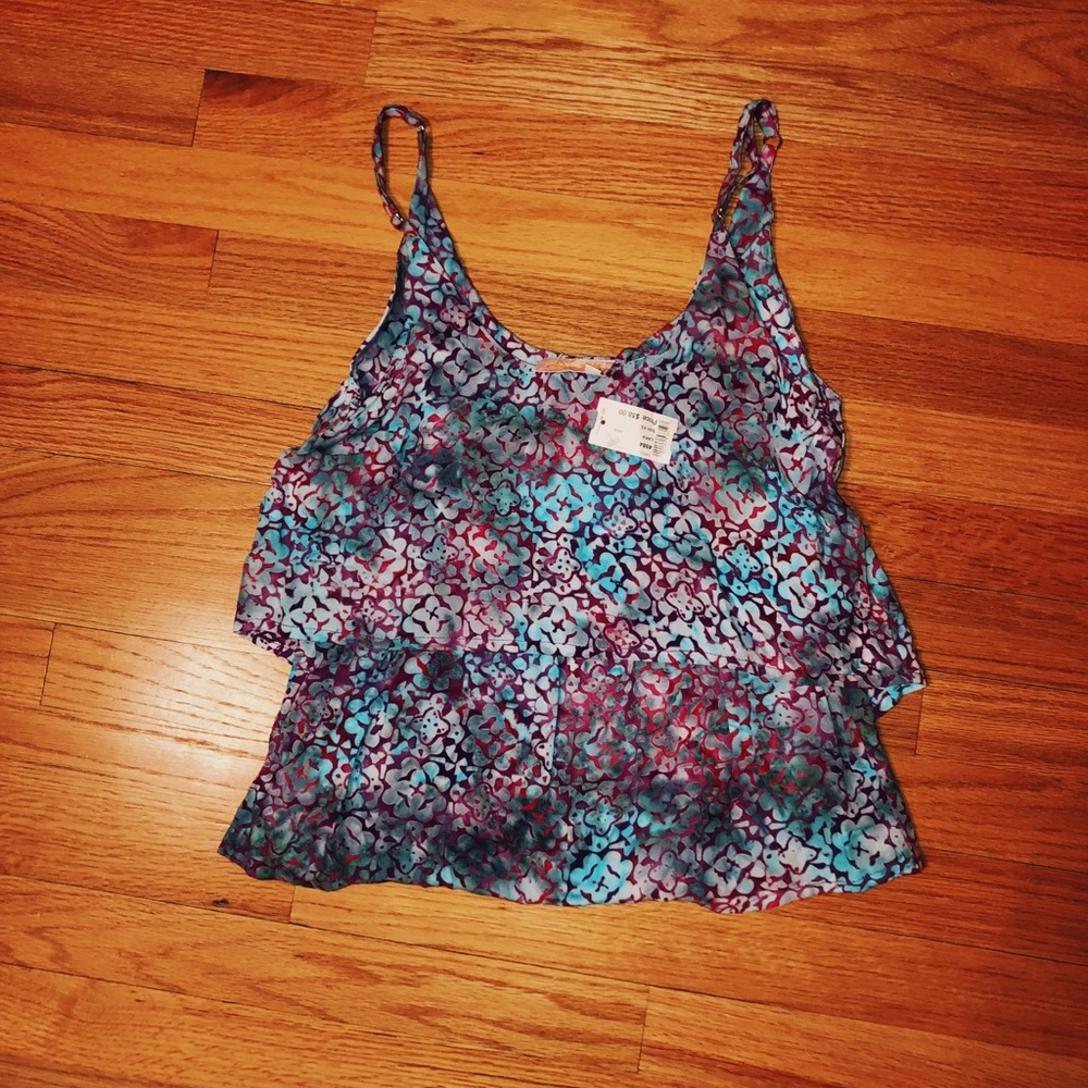 Floral Tiedye Two Layered Tank Blouse